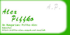 alex piffko business card